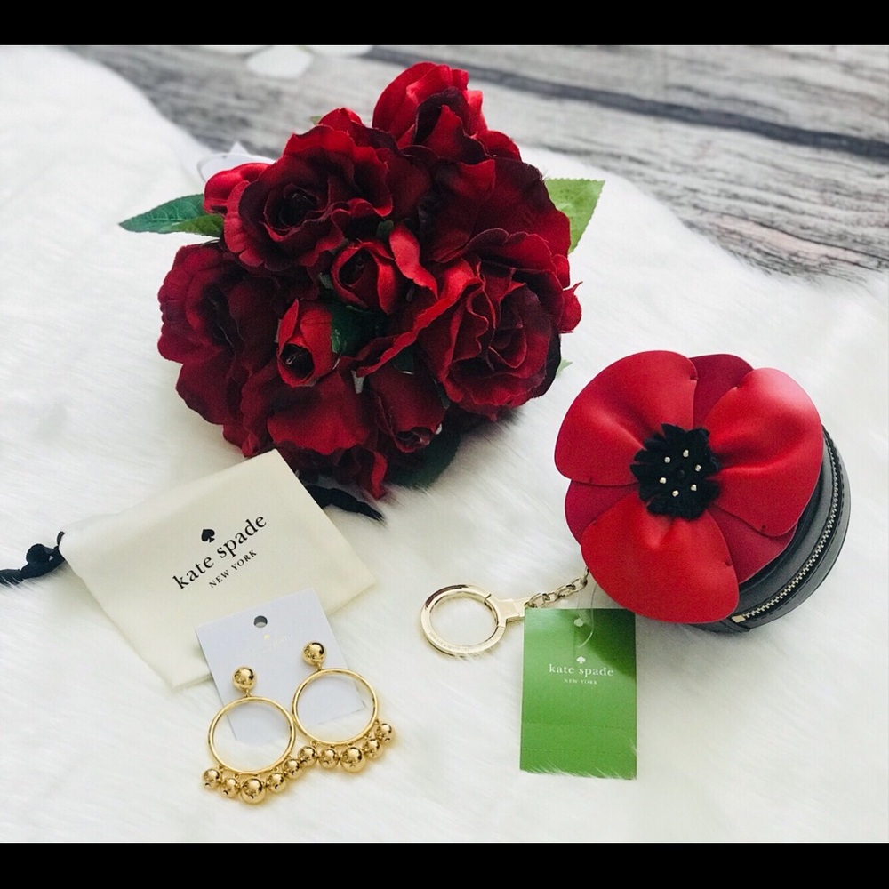 ♠️NWT KSNY SET! Poppy Coin Purse & Gold Drop Hoops